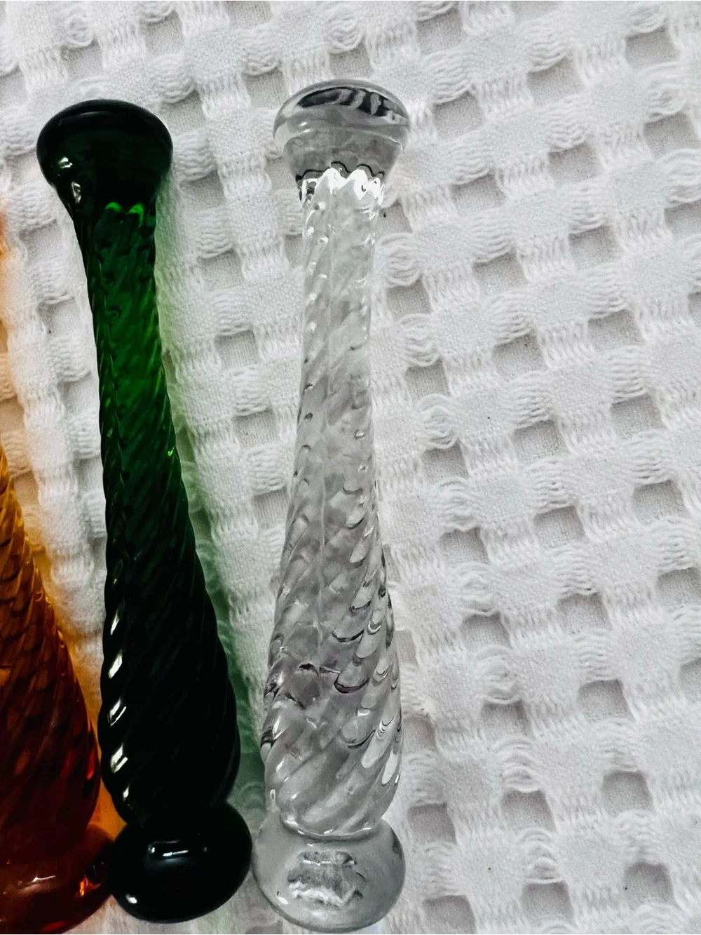 Vintage 1930s Cambridge Glass Twist Cocktail Muddlers - Set of 4